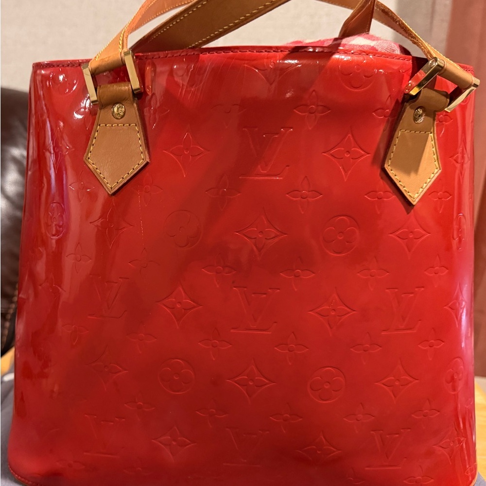 Louis Vuitton Vernis Large Tote Red Patent Monogram Rare Discontinued LV Bag - Picture 2 of 16